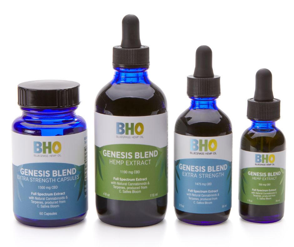 Product line up of Kentucky CBD oil