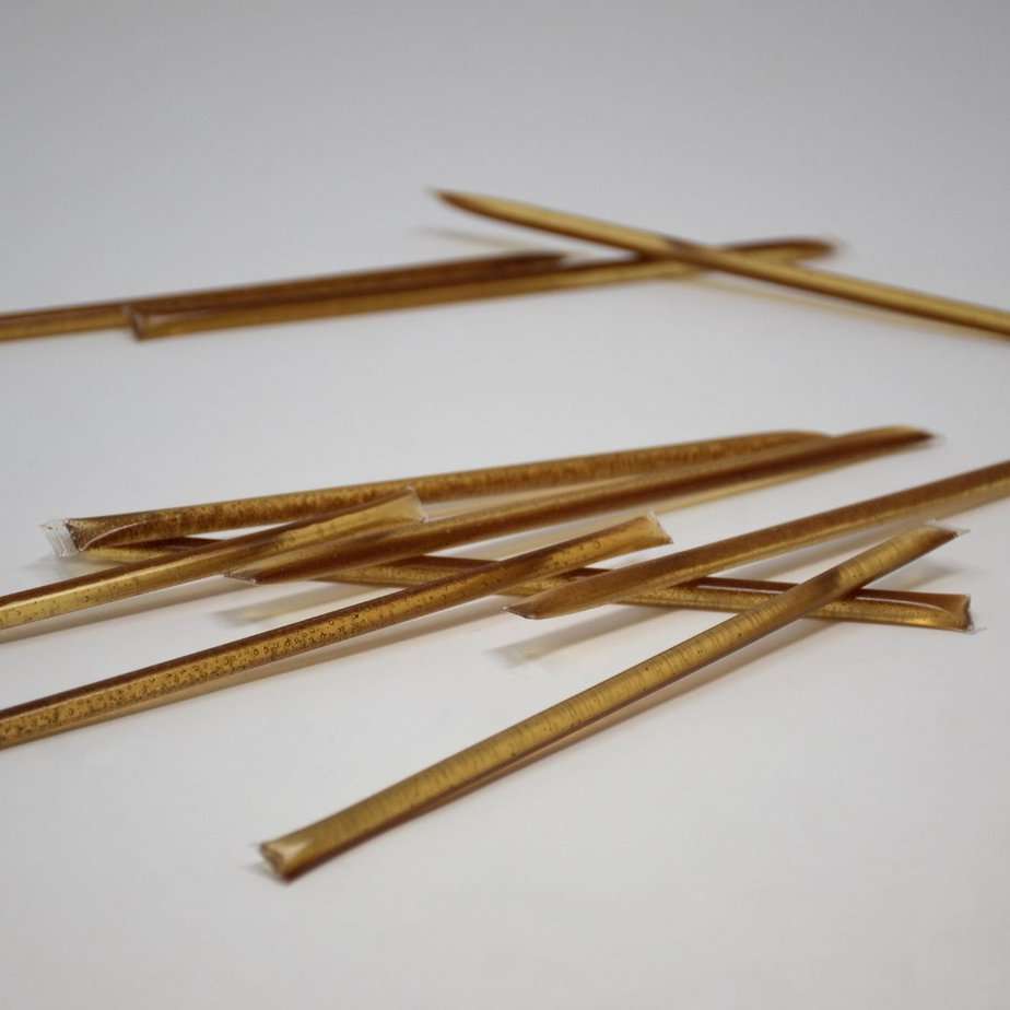 10mg Cinnamon flavored CBD infused honey sticks in package.