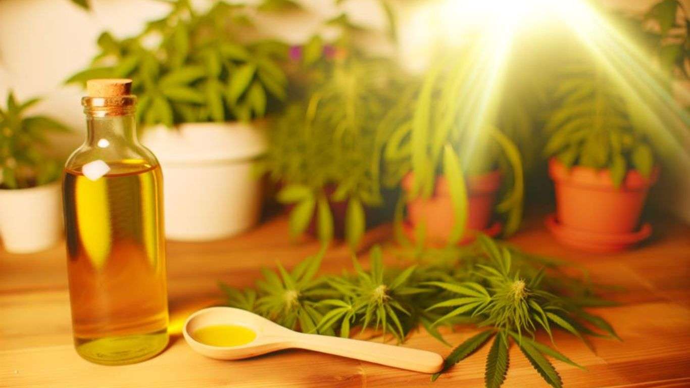  A bottle of hemp oil, a natural product derived from the hemp plant.